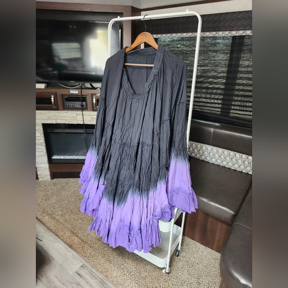 Black Purple Belly Dancer Skirt